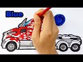 how to draw and color transformers optimus prime trailer truck kids learn colors