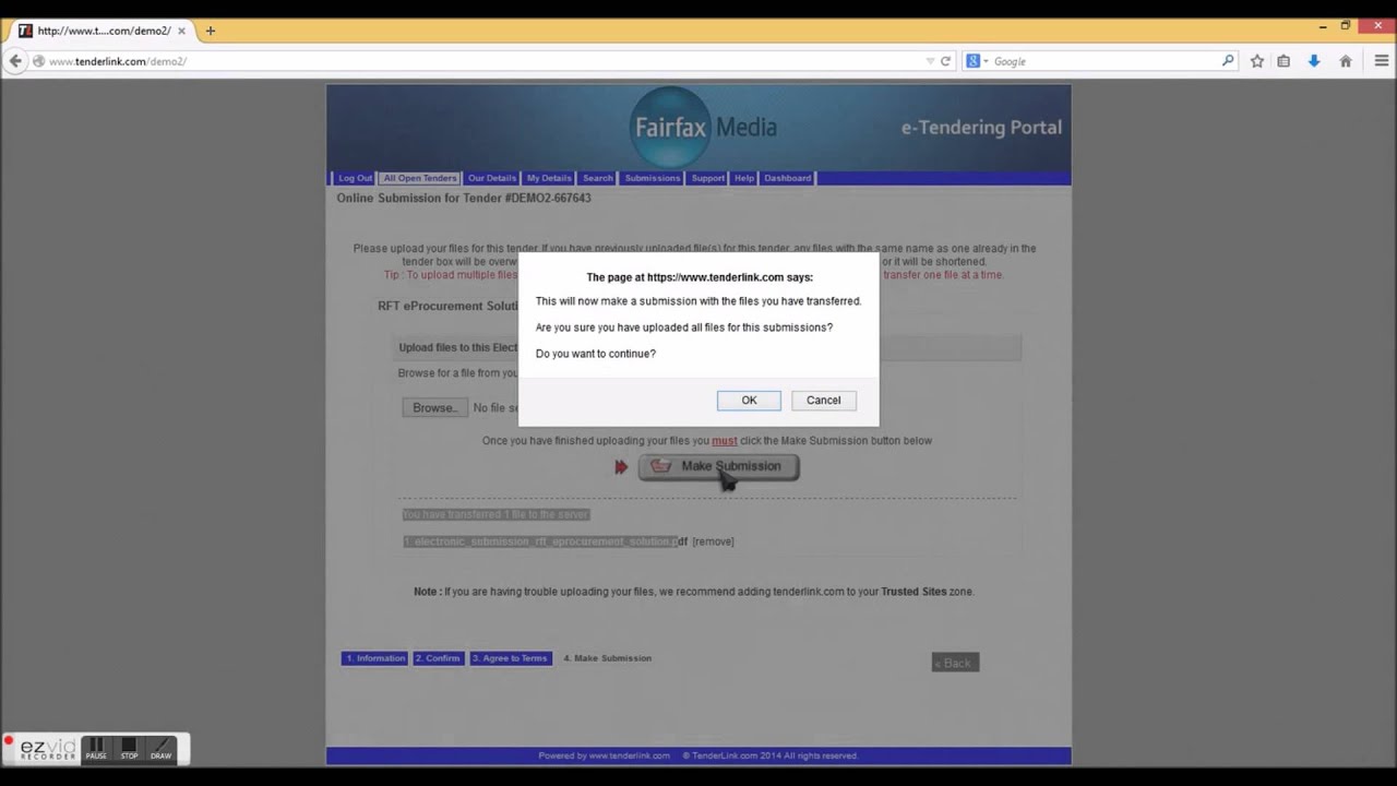 Tenderlink Video 3 Electronic Submission Youtube