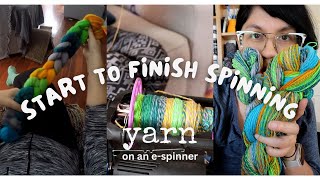 Spinning Targhee Wool Roving from Start to Finish