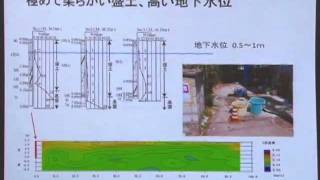 京都大学シンポジウムシリーズ「大震災後を考える」シリーズⅦ「大地震･津波を考える－その1」講演「地盤研究の課題（主に都市域の斜面災害から）」釜井 俊孝（防災研究所）2011年7月26日