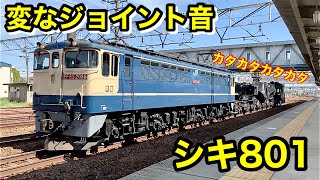 【通過するときの音が面白すぎる😆】　変なジョイント音をさせながらEF65 2086(新)＋シキ801＋ヨ8404 が通過 #シキ