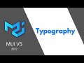 MUI V5: Typography