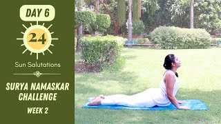 Day 6 - Surya Namaskar Challenge | 24 Sun Salutations (Follow Along) | Bharti Yoga