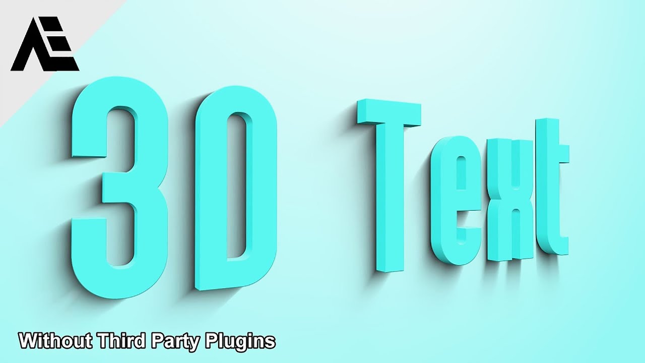 After Effects Tutorials: 3D Text Without (Third Party Plugins) - YouTube