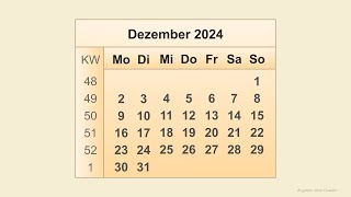 Kalender Dezember 2024