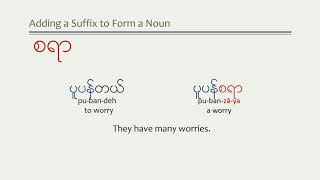 Myanmar Particles Noun Forming Part 2 (sa-ya)