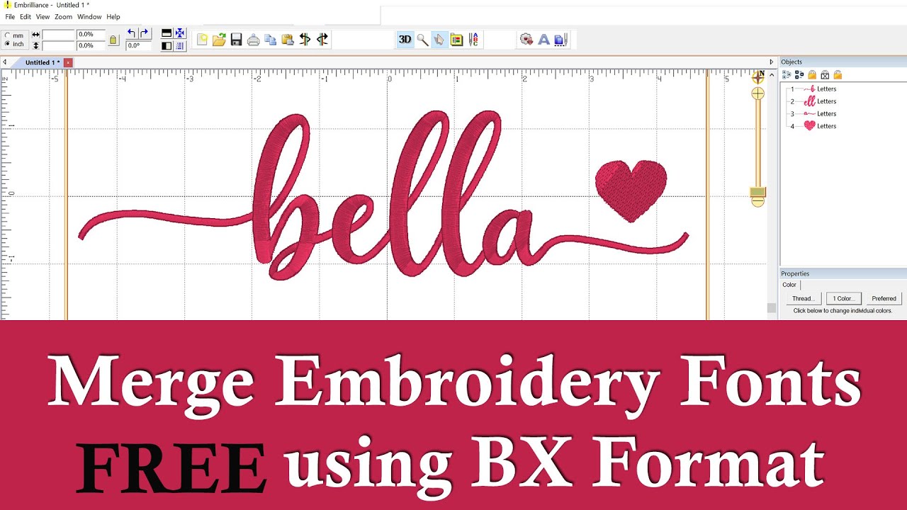 Embrilliance How To Merge Embroidery Fonts For Free BX Format - YouTube