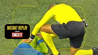 Player ELBOWED by Referee Gets Subbed for Injury