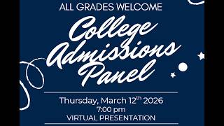 College Admissions Panel Trends & Updates March 2026