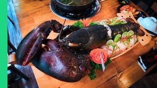 7 POUND LOBSTER FEAST!  (Lobster Tail Sashimi + Lobster Blood Soup???)