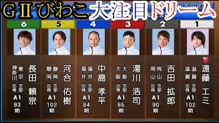 【G1びわこ競艇】ドリーム①遠藤エミ②吉田拡郎③湯川浩司④中島孝平⑤河合佑樹⑥長田頼宗