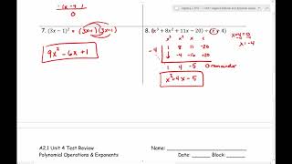 A2 Unit 4 Test Review