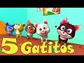 Cinco gatitos saltaban en la cama- Cinco Gatitos (canción infantil en dibujos)