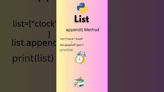 Python Lists append() method #education #pythonprogramming #trending