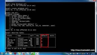 Structured Query Language Tutorial SQL Part 28 DEFAULT Constraint on CREATE TABLE Command Prompt C