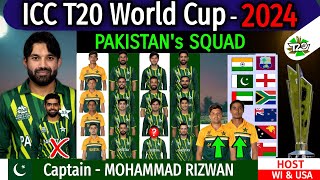 ICC T20 World Cup 2024 | Pakistan Team Squad T20 World Cup 2024 | T20 World Cup 2024 Pakistan Team |