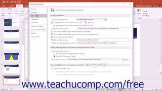 PowerPoint 2016 Tutorial Setting PowerPoint Options Microsoft Training