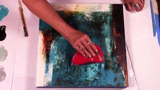 Abstract Art-Beginning a Painting with R&F Oil Pigment Sticks-Part 2