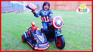 Avengers Superhero Captain America Motorcycle Power Wheels Ride On Car!