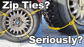 Snow chain alternative for cars - zip ties. Are They Any Good?