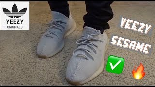 adidas yeezy sesame on feet