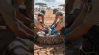 Lion Cub Rescued from the Clutches of a Giant Snake!