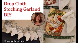 Drop Cloth Stocking Garland DIY