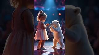 A polar bear with the cute baby girl turned into a boy😱 don't miss end😳 #magic #shorts #talent