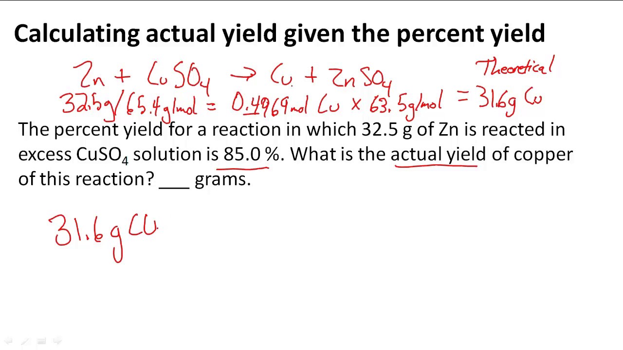 Impressive Yield Of Reaction Calculator Write The Chemical Equation For ...