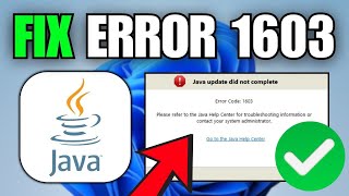 How To Fix Java Update Error 1603 in Windows 11 [2025]