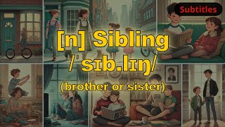 [n] Sibling meaning (brother or sister) with 5 examples