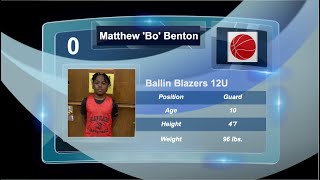 TwinSportsTV: Game Teaser Matthew 'BO' Benton #0 Guard (12U Ballin Blazers vs. Berean)