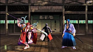 Kyoshiro Senryo vs Ukyo Tachibana (Hardest AI) - SAMURAI SHODOWN