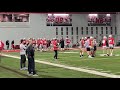 Ohio State O-line drills at practice