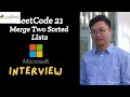 LeetCode 21 Merge Two Sorted Lists Python