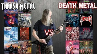 Thrash Metal VS Death Metal ( Old School Guitar Riffs Battle)