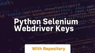 python selenium webdriver keys