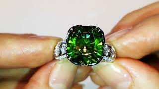 Russian Horsetail Demantoid Ring 7.7 carats by Kat Florence