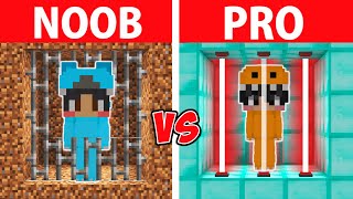 NOOB Vs PRO: Prison ESCAPE BUILD CHALLENGE Minecraft!