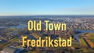 Norway, touring around Old Town Fredrikstad on a sunny winterday by Drone 4K