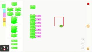 TurtleArt- Drawing square and fill with different colors