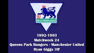 FA Premier League. Season 1992-1993. Matchweek 24. Stunning valley made by Ryan Giggs.