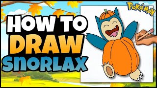 How to Draw Pumpkin Snorlax 🎃 Pokémon | Thanksgiving Art for Kids | Step by Step Lesson