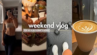 Weekend Vlog: Life as a Personal Trainer, 8-Mile Run, Healthy Grocery Haul \u0026 Thanksgiving Prep!