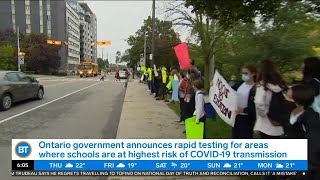 Morning Headlines:  Parent protest outside TCDSB school, city workers given strict vaccination deadl