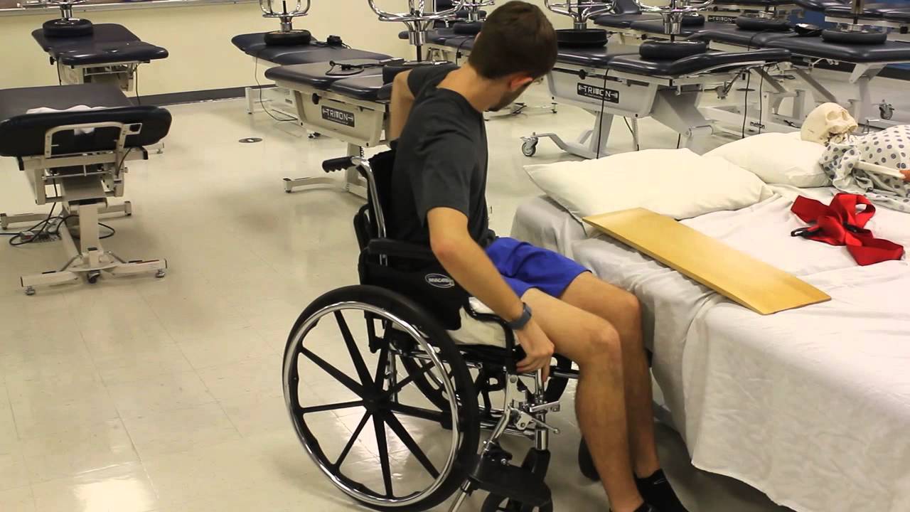 Slide Board Transfer To Wheelchair - YouTube