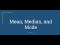 Mean, Median, Mode | STEM Enrichment Youth