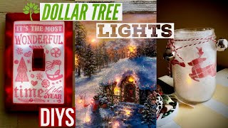 Dollar Tree Lights DIYs- Affordable Holiday Crafts: Dollar Tree Gift Bag Light Up Frame and More!