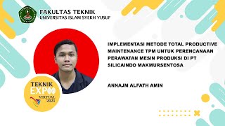 Implementasi Metode Total Productive Maintenance Perencanaan Perawatan Mesin Produksi