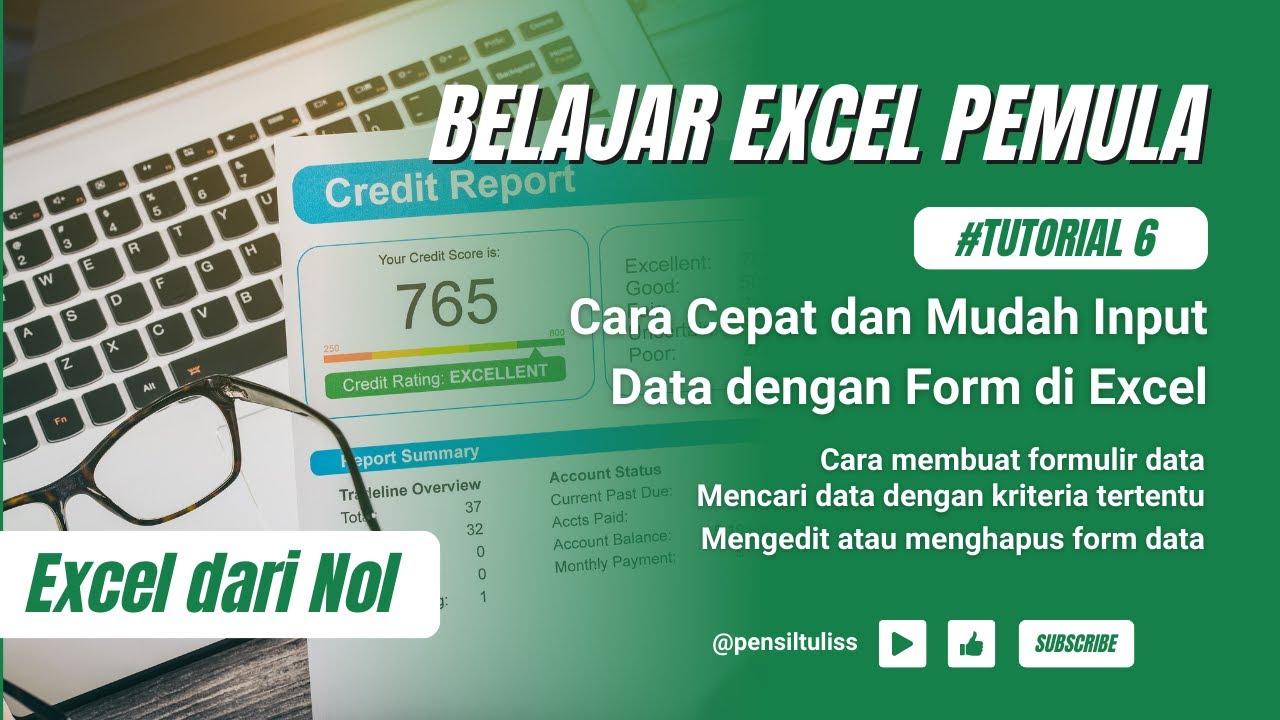 CARA CEPAT INPUT DATA DENGAN FORMULIR DATA DI EXCEL | BELAJAR EXCEL ...